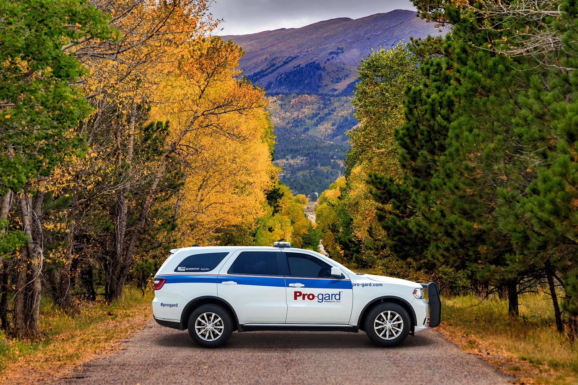 Dodge Durango Pro-gard demo vehicle in mountain setting