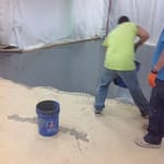 pouring concrete stain