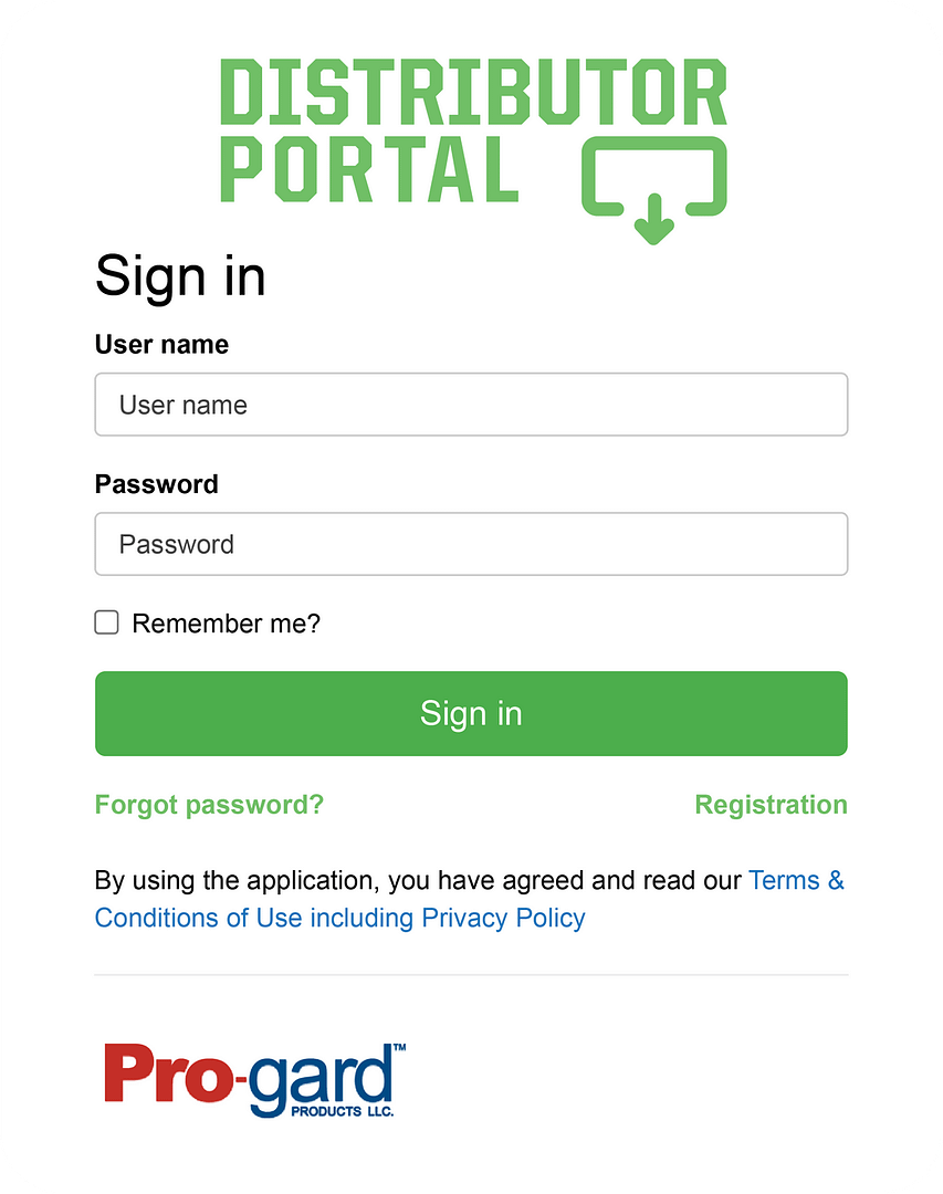 Distributor Portal Sign In